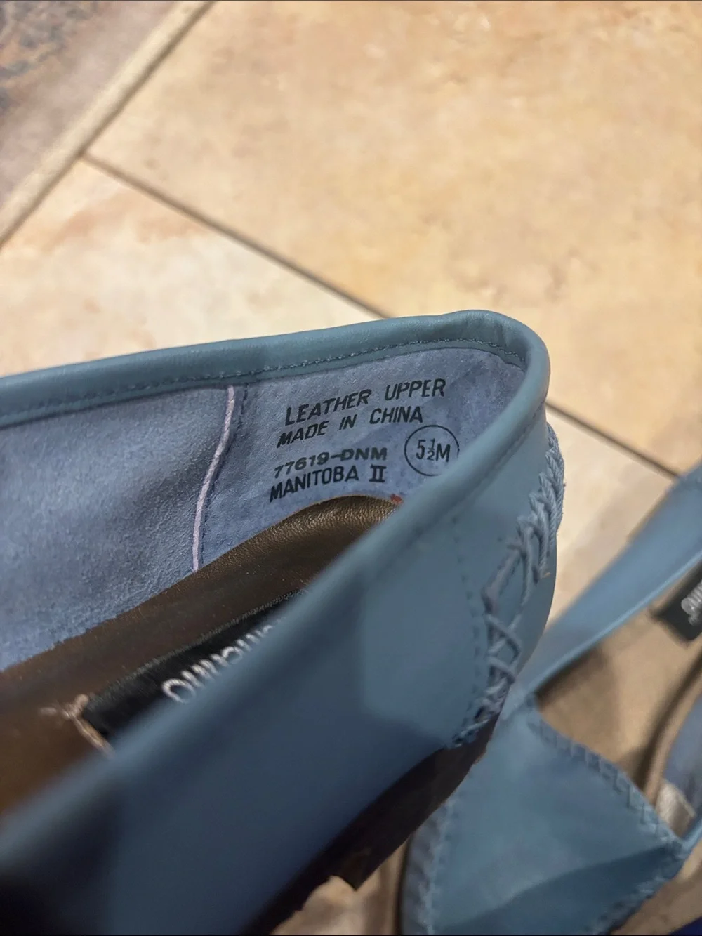 Ellemenno Manitoba II Blue Leather Slip-On Loafers size 5.5
